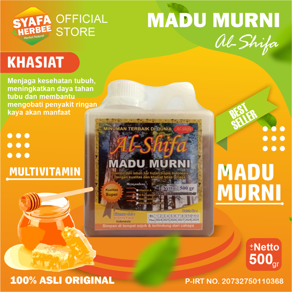 

Madu Murni Al-Shifa Lokal 500 Garm Minuman Terbaik Di Dunia Multivitamin JAMIN ASLI ORIGINAL