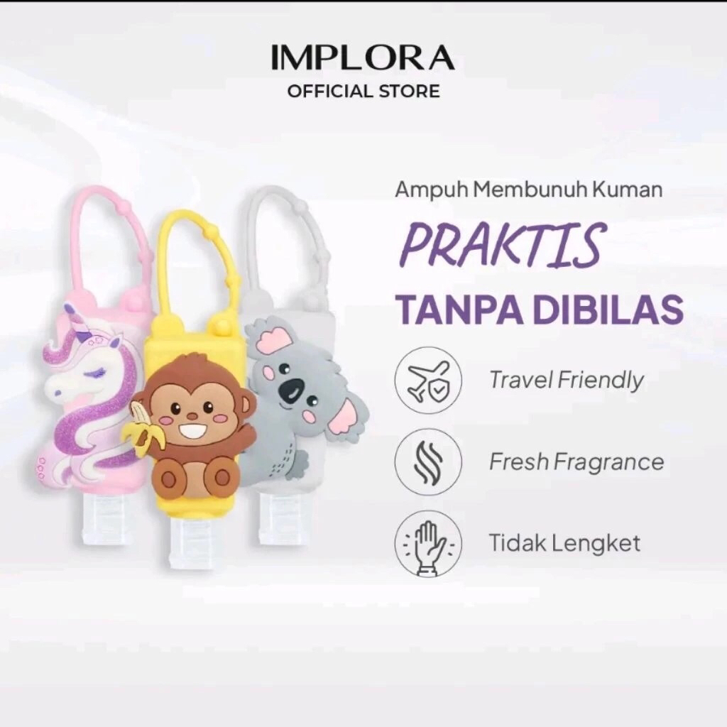IMPLORA Icare Hand sanitizer gel 30 ml - pembersih tangan - gantungan karakter