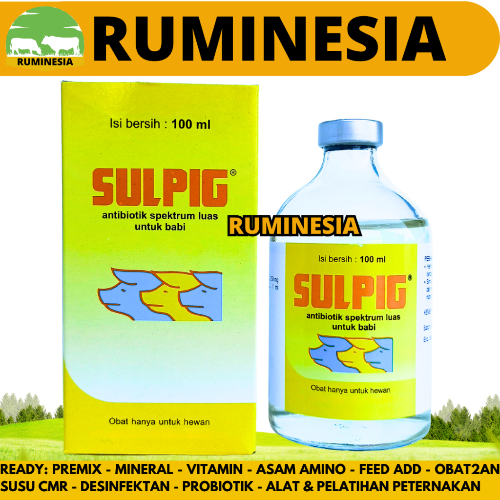 SULPIG 100ML - Obat Antibiotik Spektrum Luas Babi Medion