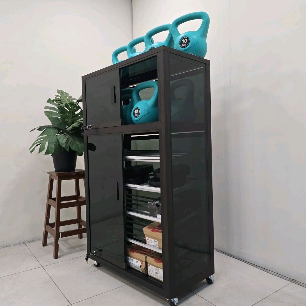 TC ALUMINIUM LSH240 80X40X135 B LEMARI RAK SEPATU HELM PREMIUM ALUMINIUM TEBAL 1/5 SUSUN MUAT 2 HELM