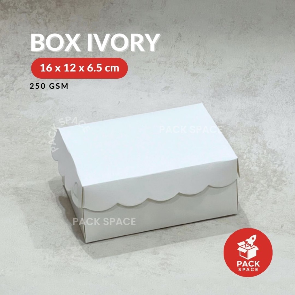 

Box Ivory Putih 16X12X6.5 CM Untuk Kotak Kue Roti Snack Hampers