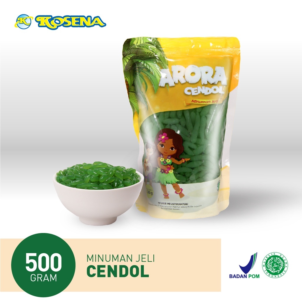 

CENDOL AURORA Arora Cendol Dawet Kecebong Hijau 500Gr & Jelly | Topping Minuman | Bisa COD
