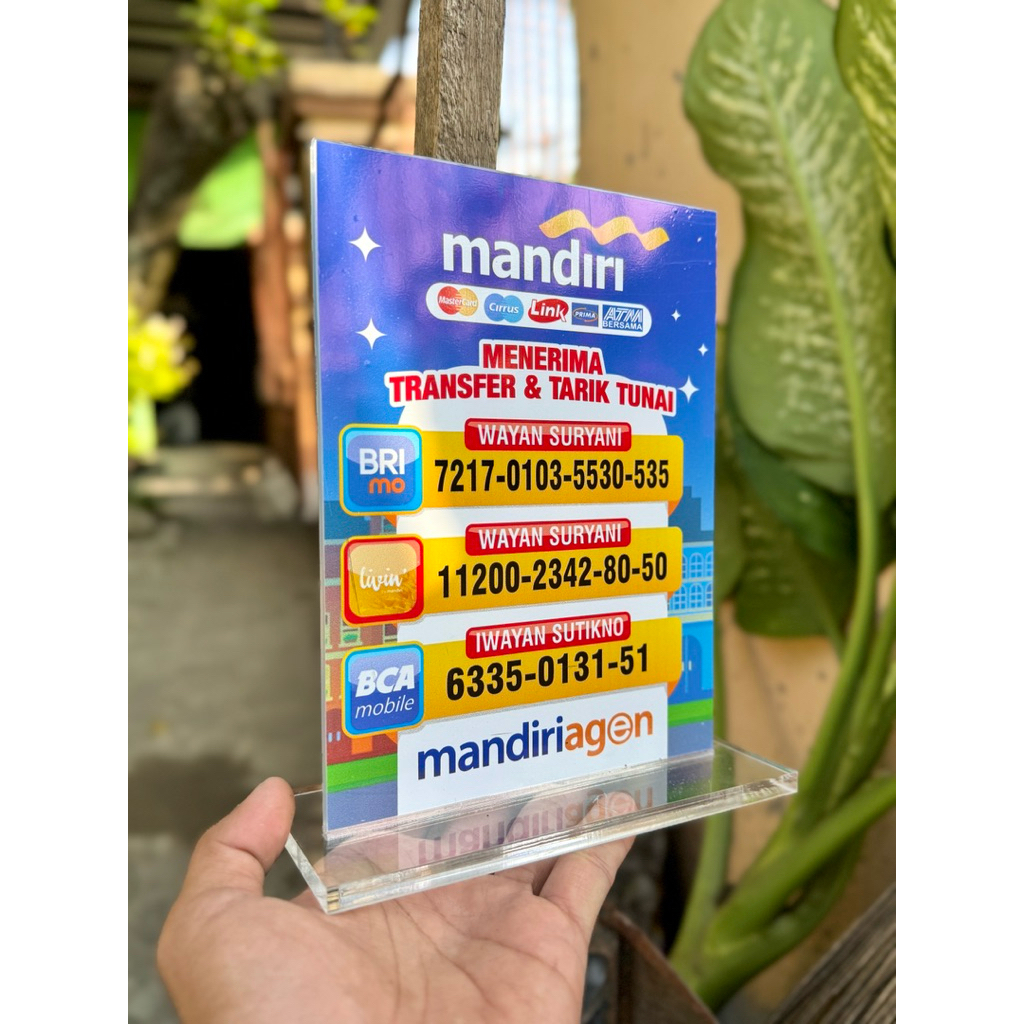 

PAPAN AKRILIK PAJANGAN AGEN BANK UKURAN 15x20cm BISA EDIT CUSTOM SESUAI PERMINTAAN