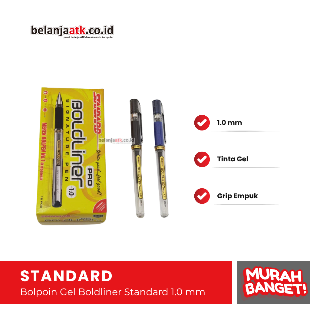

Bolpoin Gel Standard Boldliner Pro 1.0 mm / Pulpen / Bolpen