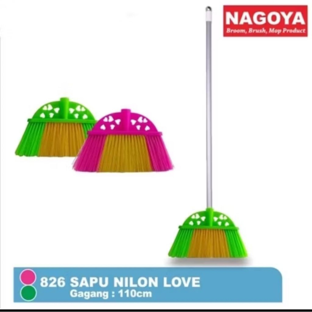 Sapu Nilon Love Nagoya / Sapu Nagoya Motif Love Include Gagang sapu lantai sapu halaman