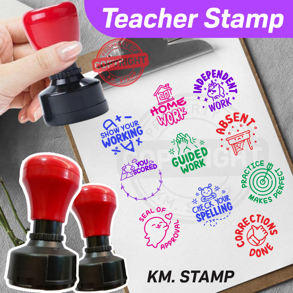 

Stempel Nilai Guru | Stempel Reward | Desain Bahasa Inggris | Model Bulat | Ukuran D28