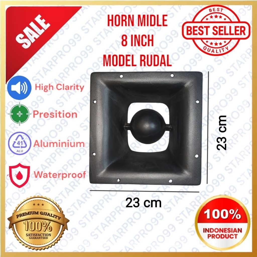 Horn midle speaker 8 inch model rudal bahan cor diral aluminium