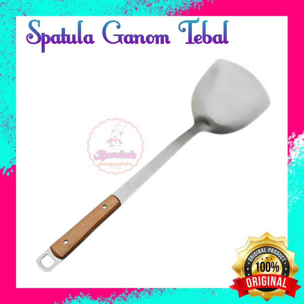 Spatula Masak Stainless Steel Tebal Merk Ganom / Sodet Sutil Masak Stainless Besar