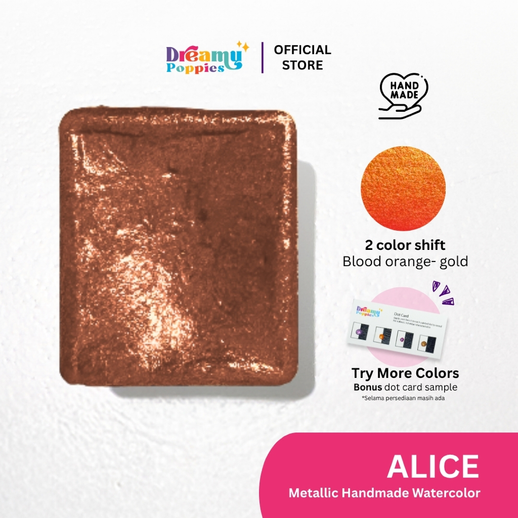 

Dreamy Poppies Alice Genshin Impact Inspired Handmade Mettalic Watercolor