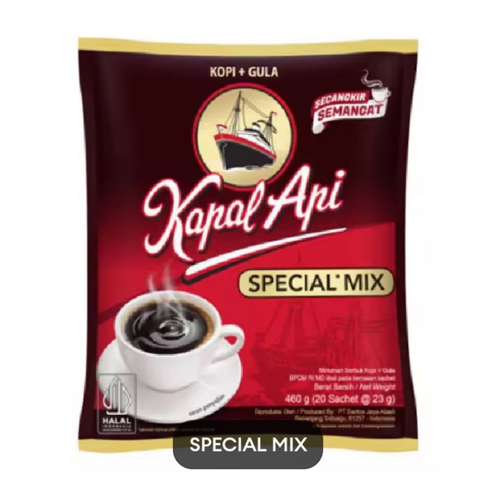 

Kopi kapal api special mix kopi + gula