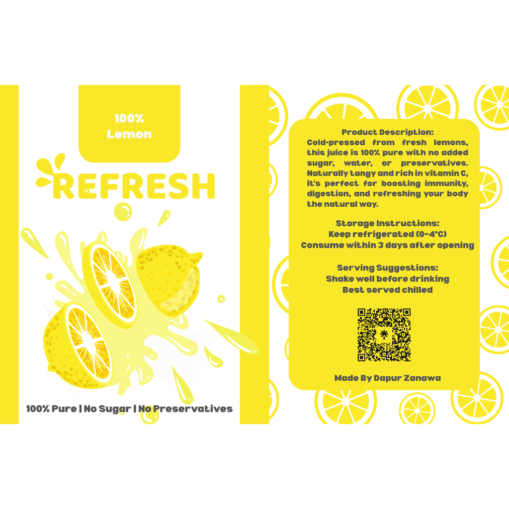 

( Detox Cleans) Cold Pressed Juice - Lemon - 250ml