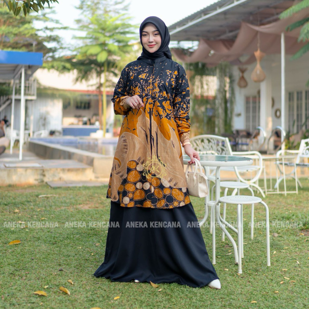 Bisa COD , Gamis Batik jumbo manggar padi sekar kupu kobis