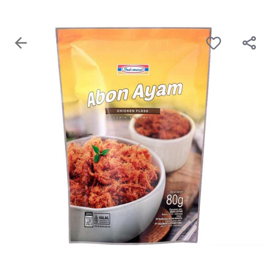 

Abon Ayam Indomaret 80g – Chicken Floss Gurih Siap Makan