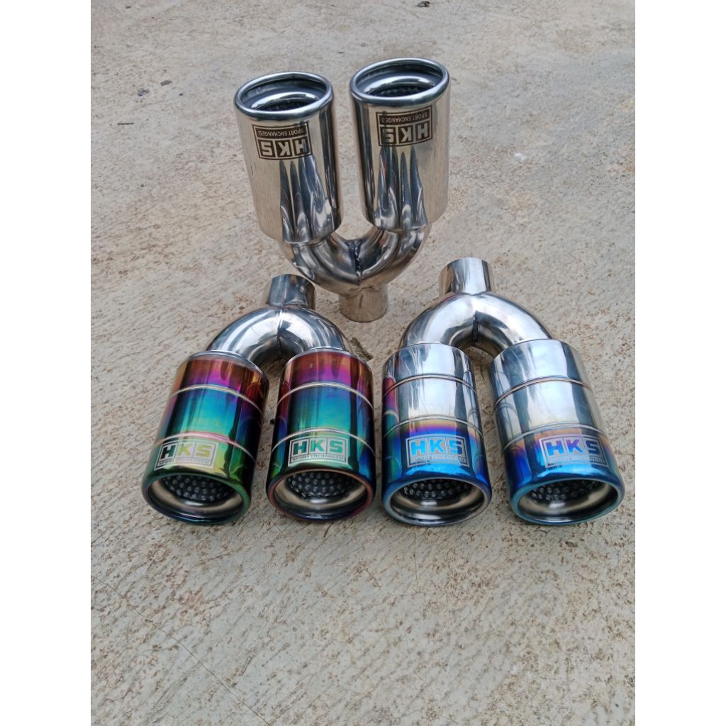 knalpot mobil racing cabang dua suara bass adem untuk semua jenis mobil