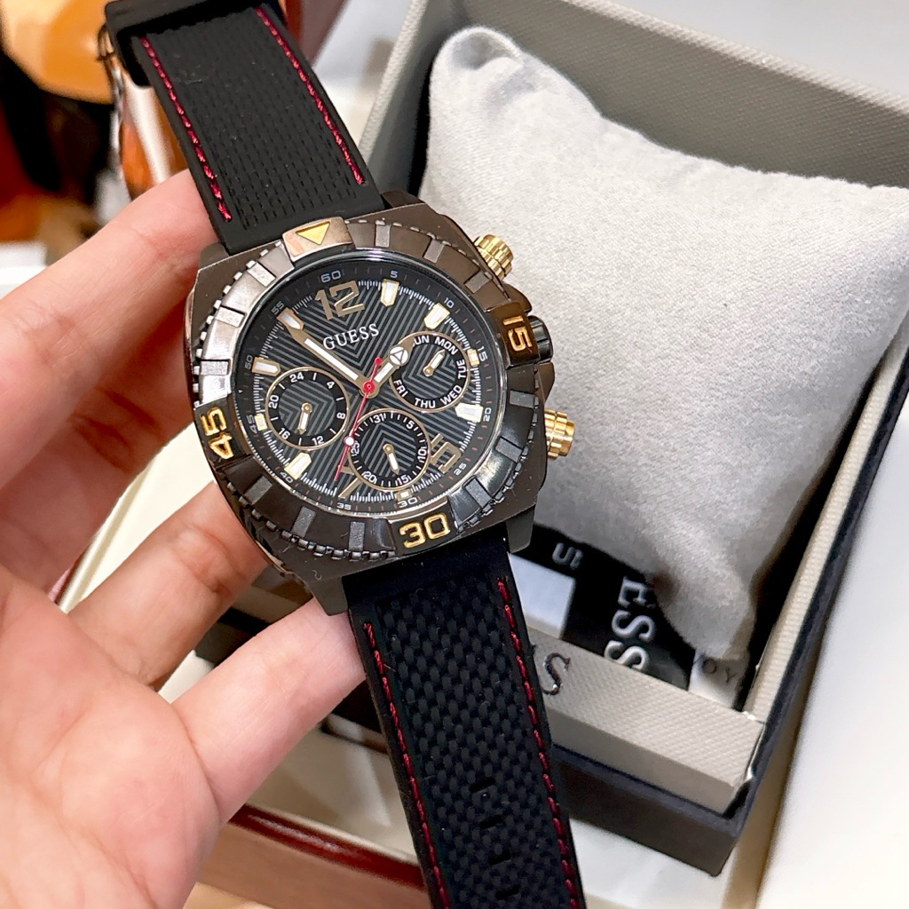 Jam Original Pria GUESS Chronograph Strap Rubber