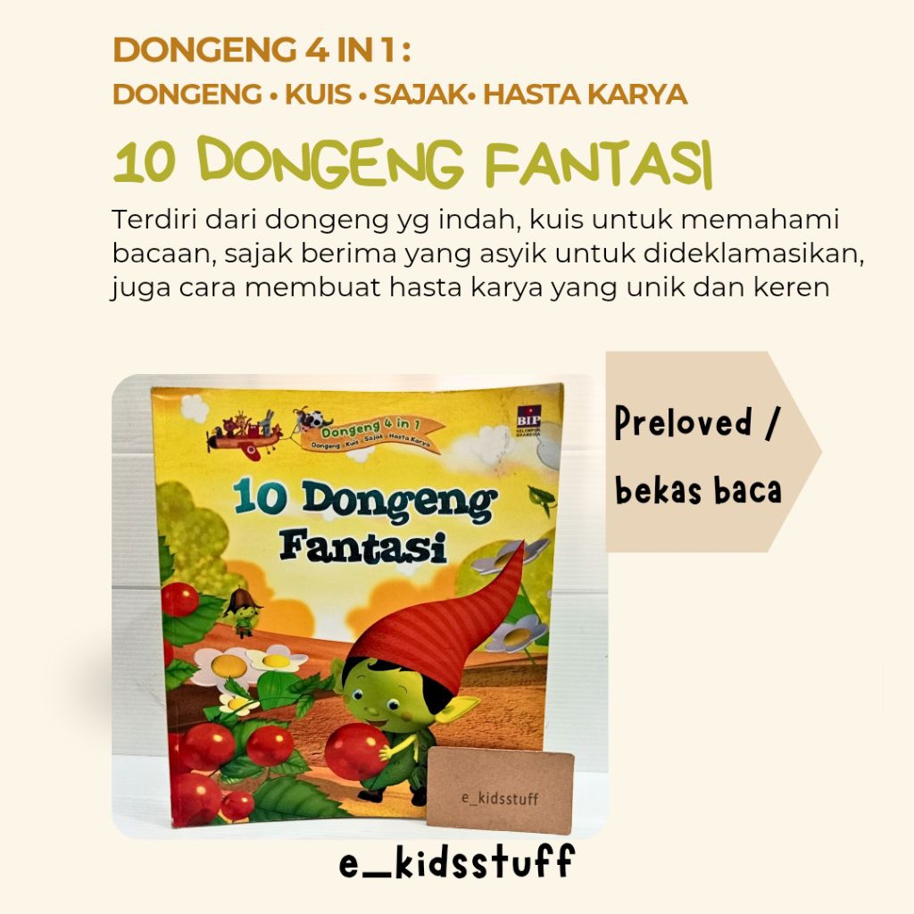 preloved ( bekas baca) : buku dongeng 4in1: 10 dongeng fantasi