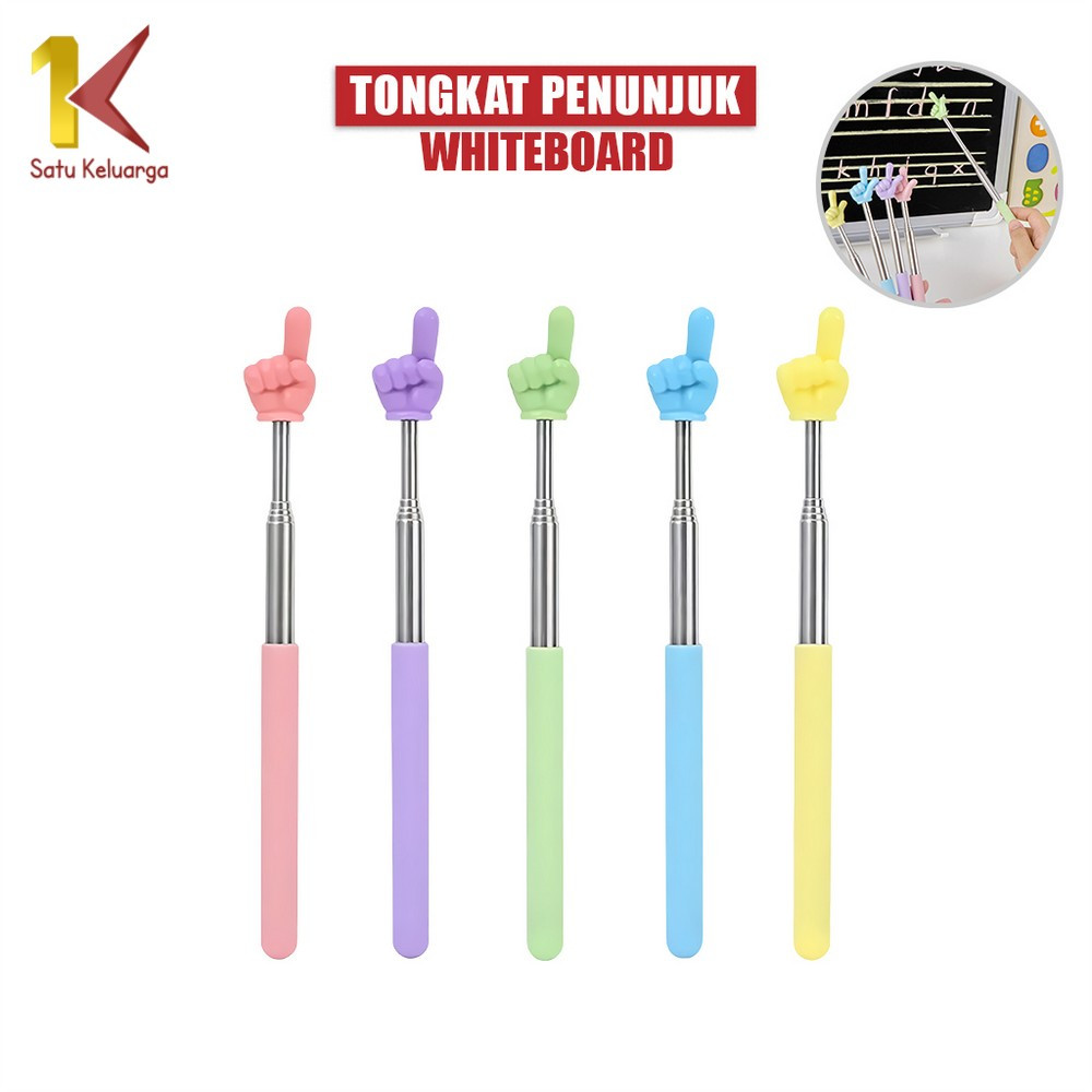 

Satu Keluarga Tongkat Alat Pengajaran Penunjuk Papan Tulis A123 Tongkat Jari Teleskopik Praktis
