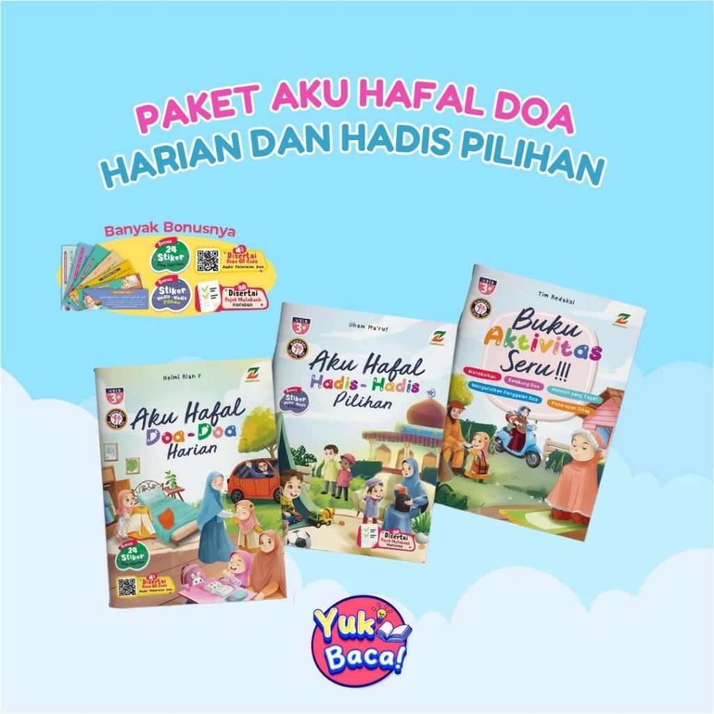 Ziyadbooks Official Paket 3 in 1 Aku Hafal Doa Harian Sehari Hari & Hadis Pilihan Anak tk sd Lengkap