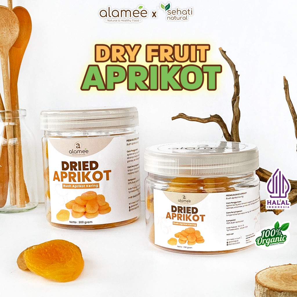 

ALAMEE Dried Apricot Buah Aprikot Kering Dried Fruit Apricots Tanpa Biji Cemilan Buah Sehat 300gr