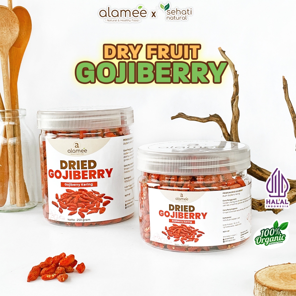 

ALAMEE Gojiberry Kering Cemilan Buah Sehat Rendah Kalori Dried Gojiberry Buah Kici Kering 250gr