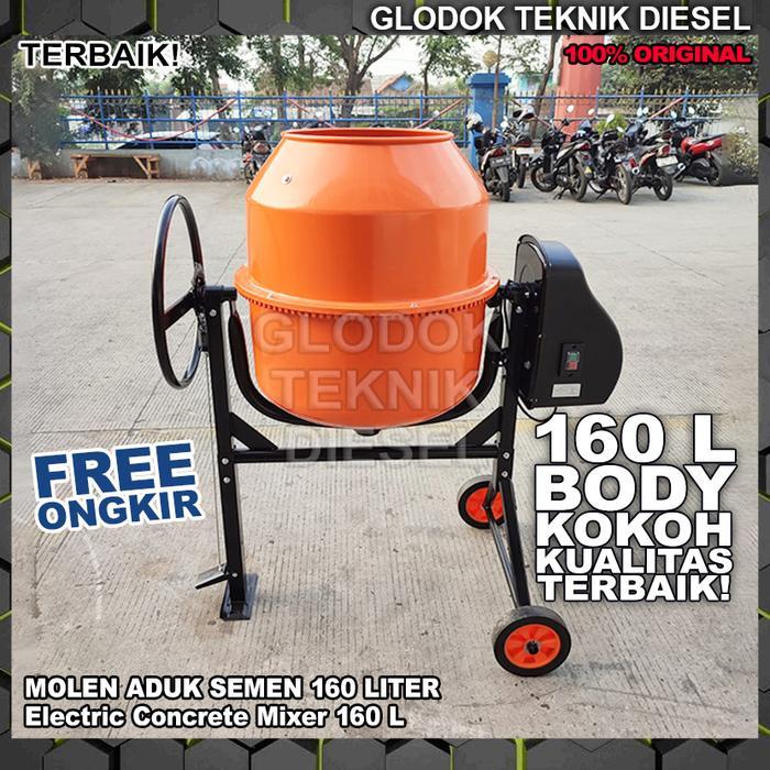 Mesin Aduk Cor Semen Beton Elektrik Molen 160 Liter Mini Concrete Mixer Machine Electric 160 L Origi