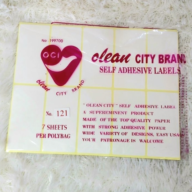 

JUAL LABEL OLEAN CITY 121 & 123