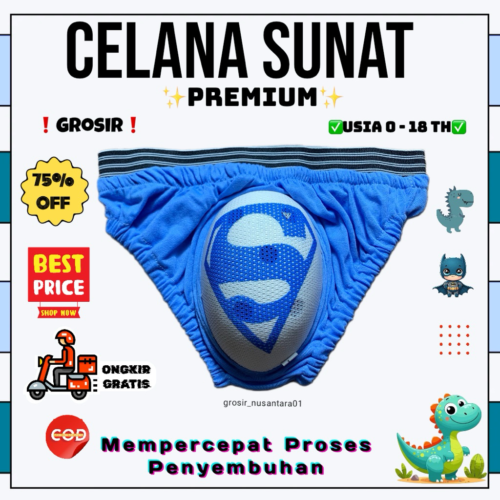 PROMO HEMAT 5 PCS  Celana Sunat / Khitan PREMIUM Anak Laki Laki Dewasa Jumbo Sempak Recovery Penyemb