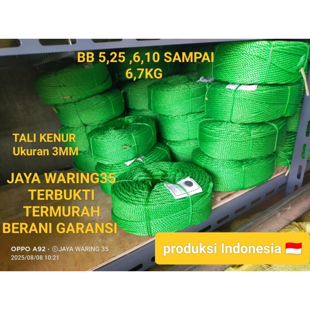 

TALI KENUR 3MM BB MULAI 5,25-6,7KG PANJANG +-200m