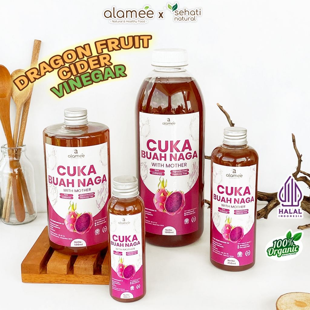 

ALAMEE Cuka Buah Naga Organik Original Dragon Fruit Cider Vinegar With Mother Fermentasi Probiotik