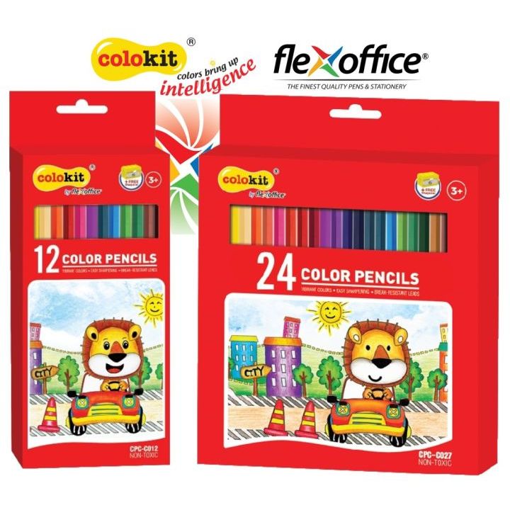 

FlexOffice Colokit Pensil Warna CPC-C027 24Pcs/Set kokoh warna cerah