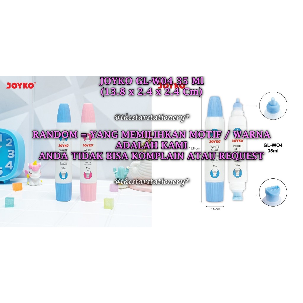 

(1 Biji) GROSIR Lem Cair JOYKO GL-W04 35 ml Dual Tip White Glue / Liquid Glue Joyko GL-W04 (1 Biji)