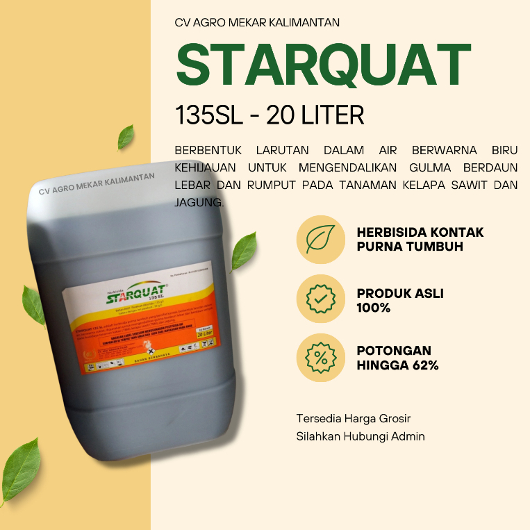 Starquat 135SL Herbisida Kontak Parakuat 20 Liter