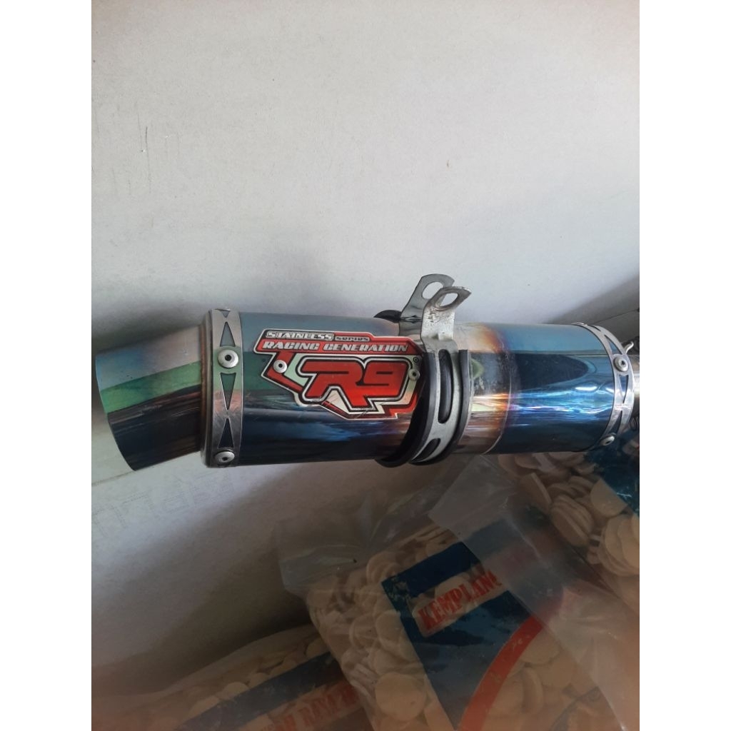 knalpot r9 mugello original second jupiter mx 135