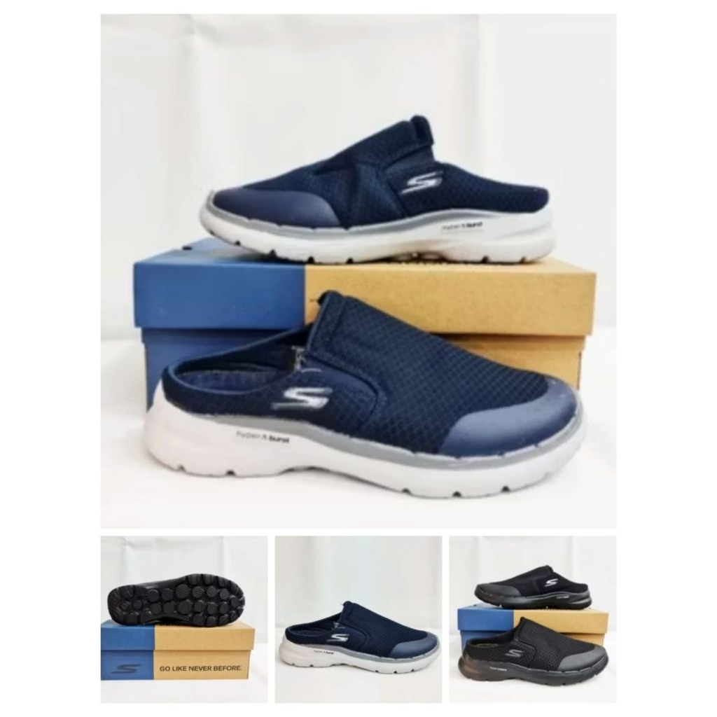 SEPATU SKECHERS GOWALK 6 MULE/SEPATU SKECHERS PRIA/SEPATU SANDAL SLIPON/SELOP SENDAL PRIA