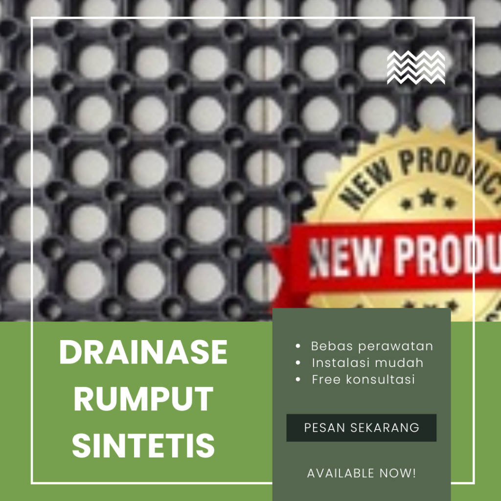 DRAINASE KARET RUMPUT SINTETIS 100X100 CM - RESAPAN ALAS RUMPUT SINTETIS MURAH