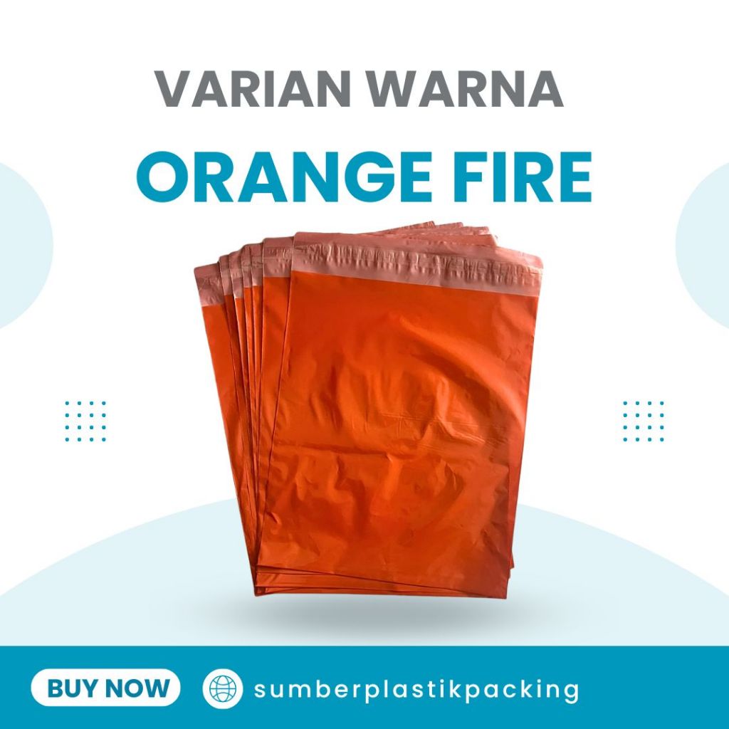 

Plastik Packing Polymailer Ukuran 30x40 Warna Orange Fire Glossy isi 100 Pcs Murah