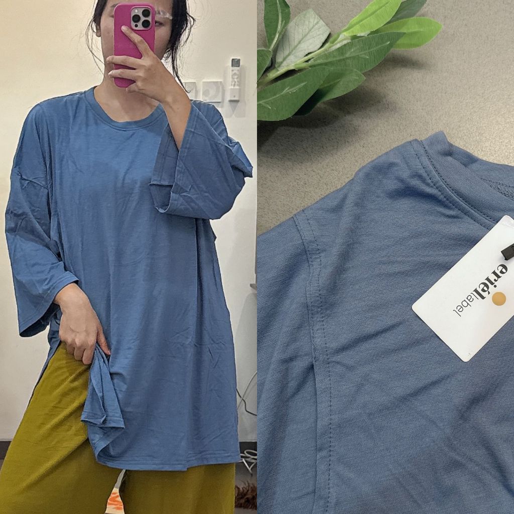 TUNIC SLIT - Kaos Busui Oversize Spandek Rayon Adem Goyor Bukaan Kanan Kiri lebar untuk Ibu Hamil da