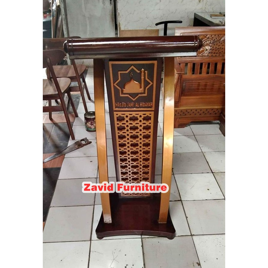 Podium kayu jati, podium minimalis kayu jati, podium minimalis, podium stainless, podium modern