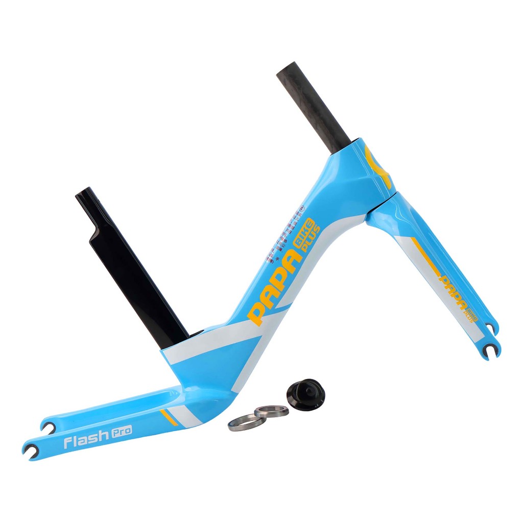 Frame PAPA BIKE Flash Pro Carbon 12 Inch Blue White Push Balance Bike Frame Set