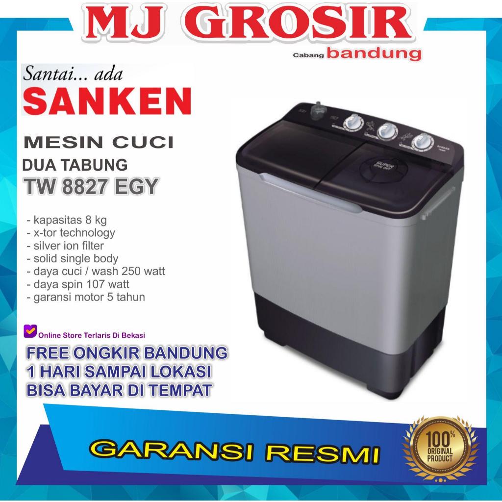 MESIN CUCI SANKEN TW 8827 8KG 2 TABUNG TW8827 8KG X-TOR