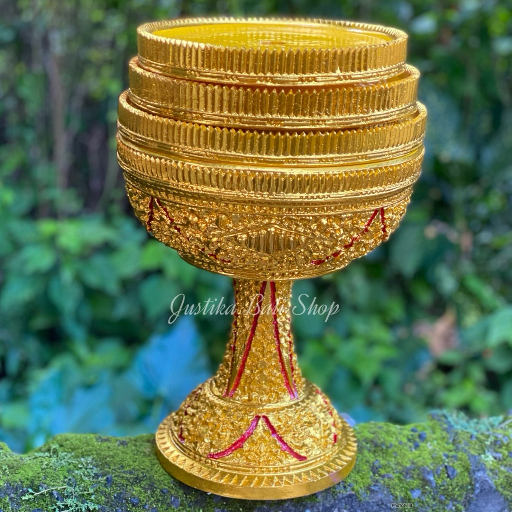 Dulang Slaka Susun 3/ Motif Bunga Slaka/ Bahan Fiber Kombinasi Warna