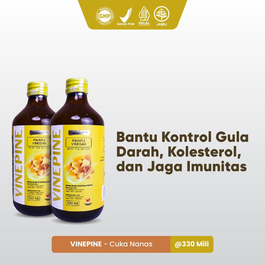 

Paket 2 Botol - Vinepine Cuka Nanas 330ml Untuk Menurunkan Kadar Kolesterol Dan Gula Darah