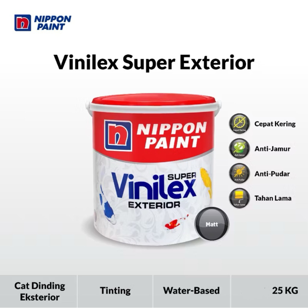 CAT TEMBOK VINILEX SUPER EXTERIOR 25 KG NIPPON PAINT / Cat Dinding Luar / Matt Finish