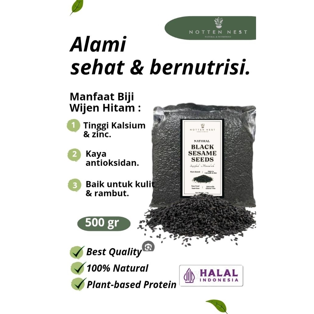 

Biji Wijen Hitam Organik 500gr - Utuh & Mentah,Siap Sangrai - Superfood Sehat Kaya Nutrisi