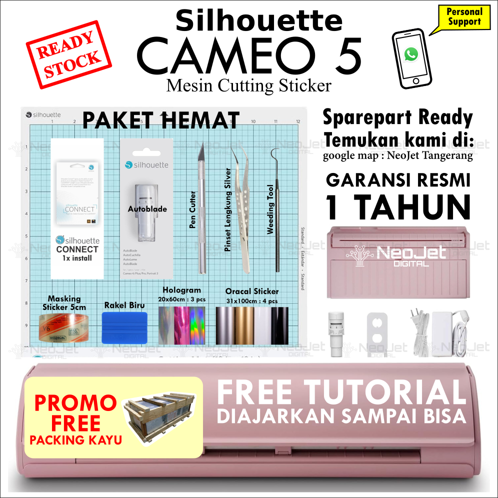

Paket Mesin Cutting Cameo 5 Autoblade Tool Kit Oracal Hologram Masking Sticker Packing Kayu