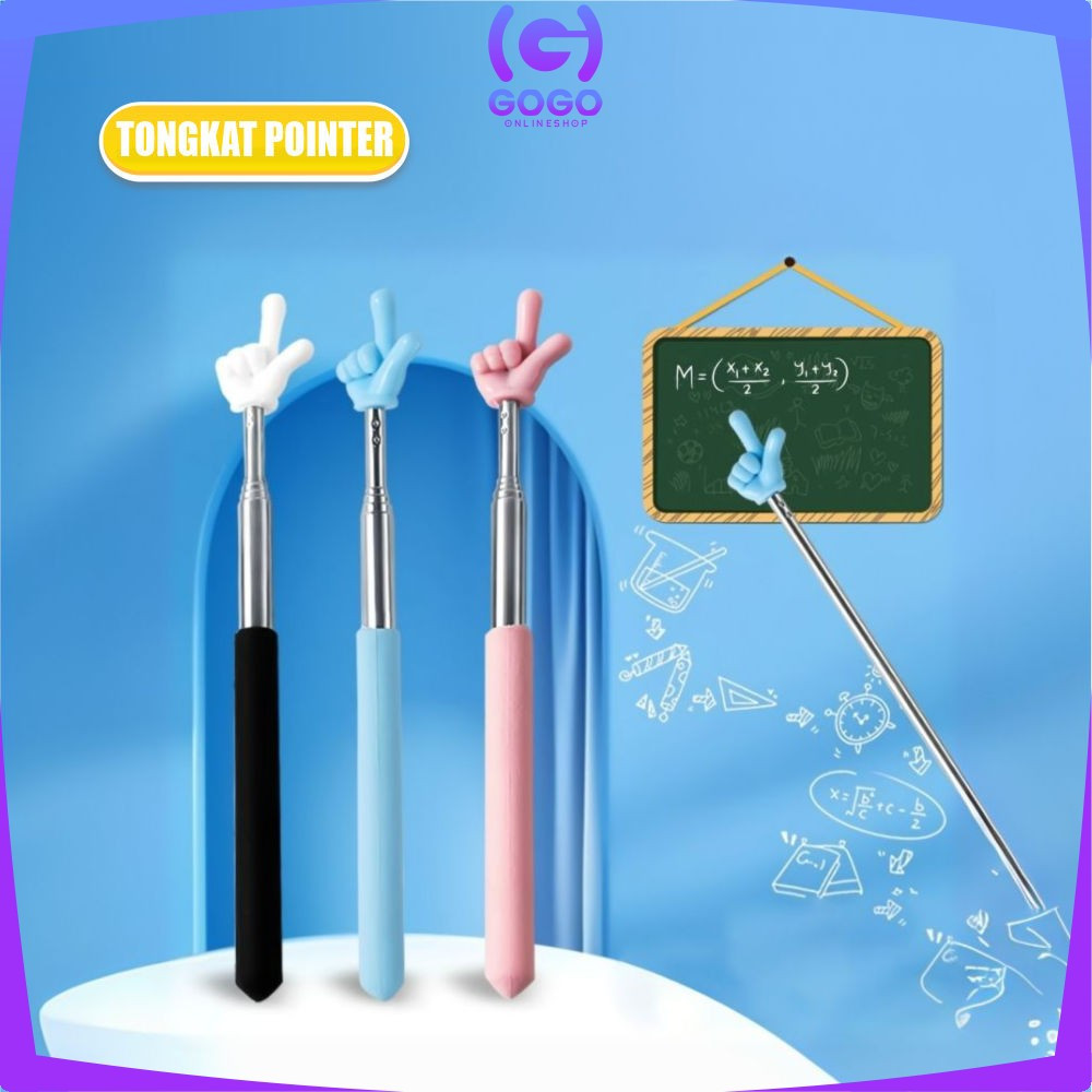 

GOGO-A123 Tongkat Alat Pengajaran Penunjuk Papan Tulis Teleskopik Praktis / Tongkat Jari Lucu Teleskopik Alat Stationery Serbaguna