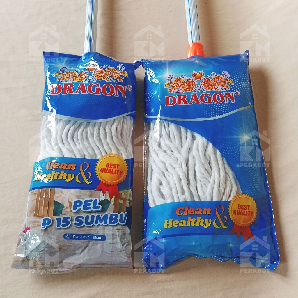 Pel Dragon Original Sumbu Gagang Besi Kuat / Pel Mop Sumbu Dragon Original