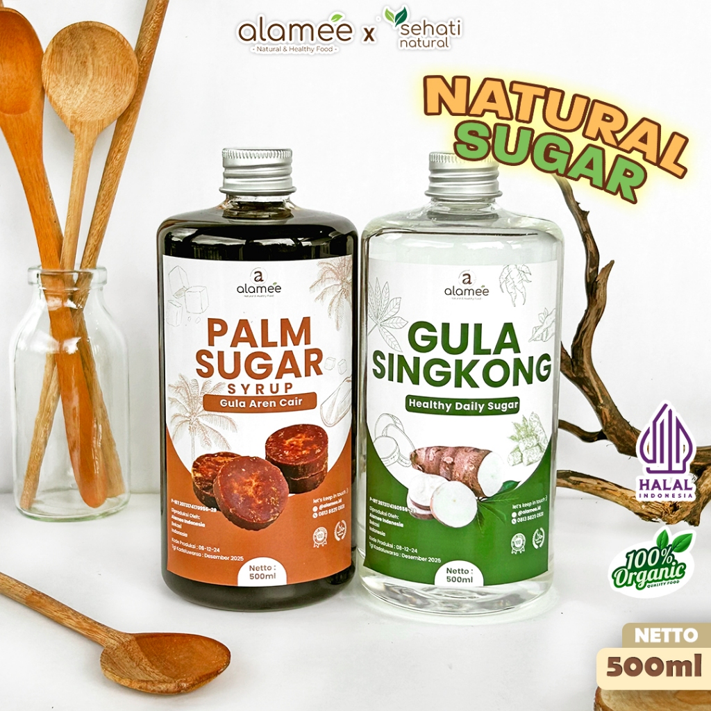 

ALAMEE Gula Aren Cair Singkong Ketela Palm Sugar Cair Organic Organik Pure Murni Sirup Pemanis 500ml