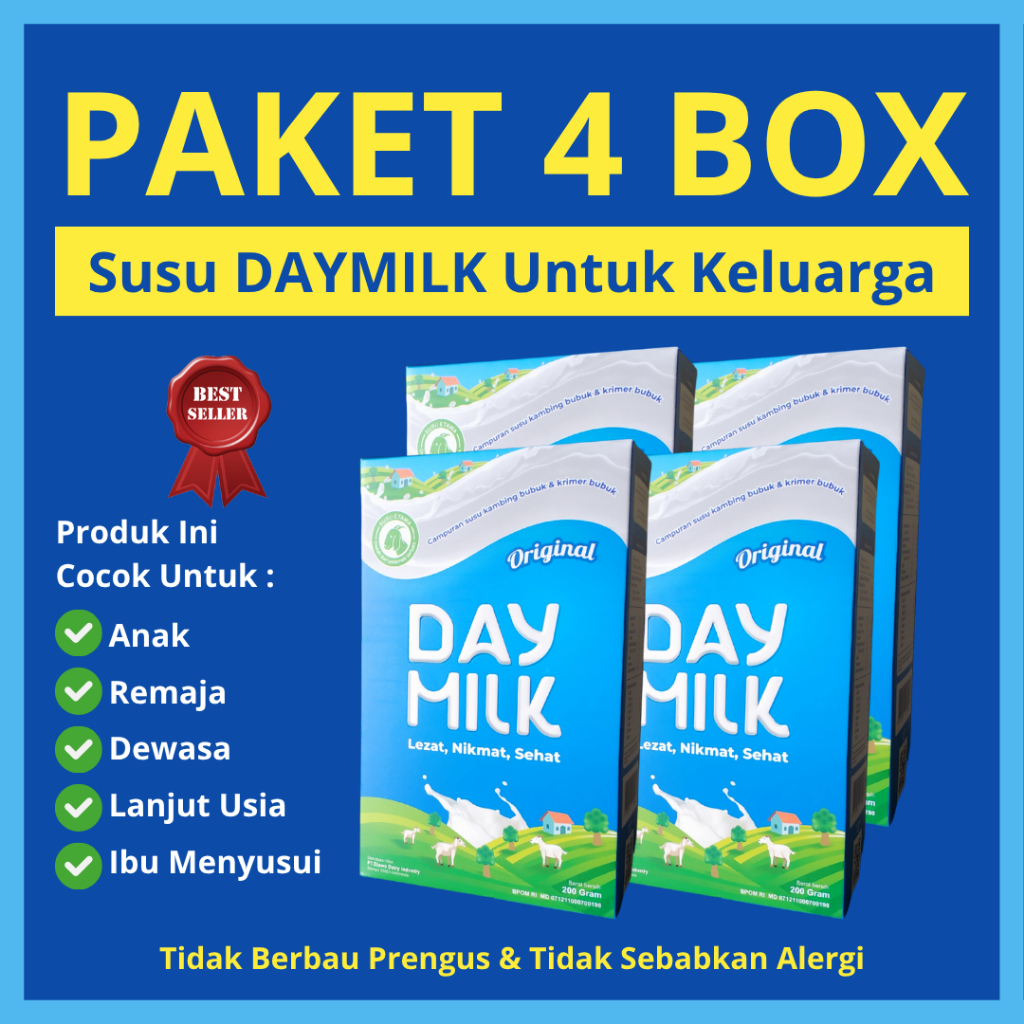

Susu Kambing Daymilk 4 Box 100rb