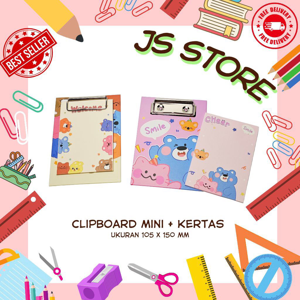 

ClipBoard Mini + Kertas Catatan Karakter Fancy
